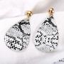 GoodCorserMall Womens Leather Earring Teardrop Snakeskin Print Leather Dangle Drop Earrings