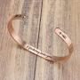 Joycuff Inspirational Bracelets for Women Motivational Jewelry 18K Rose Gold Monogrammed Mantra Cuff Bangle Hidden Message Stainless Steel Christmas Birthday Friendship Gifts for Her