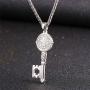 U7 Ward Off Evil Exorcism Jewelry Stainless Steel/Black / 18K Gold Plated Saint Benedict Medal Design Key Pendant Necklace