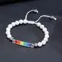 Nanafast 8mm Matte Agate LGBT Pride Rainbow Bracelet Stainless Steel Gay & Lesbian Pride Relationship Friendship Bracelet,Adjustable Nanafast 8mm Matte Agate LGBT Pride Rainbow Bracelet Stainless Steel Gay & Lesbian Pride Relationship Friendship Bracelet,Adjustable