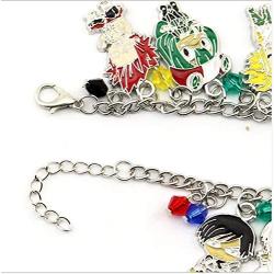 My Hero Academia Bracelet Necklace Set - 1 MHA Manga Charm Bracelet, 1 Midoriya Izuku Necklace for MHA Fans