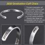 Hicarer 2 Packs 2020 Graduation Bangle Cuff Bracelets Stainless Steel Engraved Bracelet Bangle Inspirational Graduation Gifts Hand Jewelry Gift for Colleague Friends