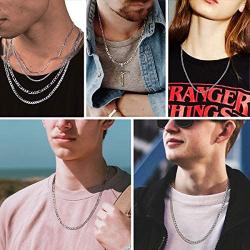 ChicSilver 2.8mm/5mm Solid 925 Sterling Silver Cuban Link/Figaro Chain Necklace for Women Men, 18, 20, 22, 24, 26, 28 Inch(with Gift Box)