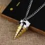 Davitu Anime Gurren Lagann Core Drill Tengentoba Gulenlagan KINON Tengen Toppa Pendants Necklace Jewelry Gift for Children Men Cosplay - (Metal Color: Sliver)