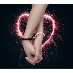 XIANNVXI Couples Magnetic Mutual Attraction Distance Bracelets King&Queen Crown Couple Bracelets His and Her Lover Lava Rock Healing Crystal Beads Bracelet Jewelry Gifts