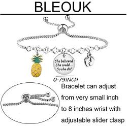 BLEOUK IVF Infertility Bracelet Infertility Mom Jewelry Infertility Gift IVF Encouragement Gift for Her IVF Pineapple Charm Bracelet IVF Infertility Inspirational Adjustable Bracelet