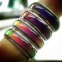 2 Pcs 6MM Comfort Fit Stainless-Steel Color Changing Heart Mood Ring Wedding Band Anniversary Promise