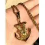 Anchor Men Women Solid 14k Gold Finish Pendant Stainless Steel Real 3 mm Rope Chain Necklace, Mens Jewelry, Iced Pendant, Rope Necklace Prime Delivery