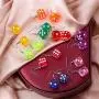 Resin 3D Dice Dangle Earrings Punk Cubic Acrylic Multicolor Cube Square Dice Charm Drop Earrings Funny Geometric Hip Hop Night Club Party Jewelry for Women Girls