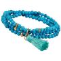 SUNYIK Blue Howlite Turquoise Layers Bracelet,Tibetan Buddhist Wristband with Tassel