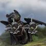 BEKECH How to Train Your Dragon Inspired Jewelry Luna And Toothless Charm Earrings TV Movies Show Light Fury Night Fury Toothless Jewelry for Dragon Lovers Girls Women