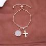 KUIYAI Mustard Seed Bracelet with Cross Charm Faith Real Mustard Seed Pendant Charm Jewelry for Christian Inspirational Gift