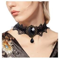 ETERNITY J. Retro Handmade Craft Lace Royal Court Vampire Choker Gothic Necklace Bracelet Black Pendant Chain