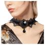 ETERNITY J. Retro Handmade Craft Lace Royal Court Vampire Choker Gothic Necklace Bracelet Black Pendant Chain