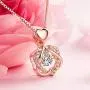 XIANGWANG Rose Gold Necklace Female Heart Necklace Double Heart Necklace, The Best Choice for Girlfriends and Lovers