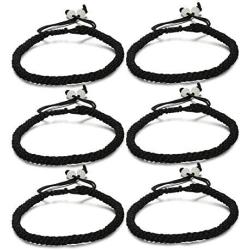 LOYALLOOK Unisex 6pcs Handmade Kabbalah Red Black String Good Luck Bracelet for Prosperity and Success