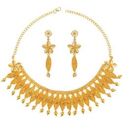 Efulgenz Indian Style Bollywood Fashion Wedding Bridal Choker Collar Tassel Necklace Dangle Earrings Jewelry Set