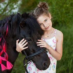 MONOOC Horse Gifts for Girls Necklace, Horse Necklaces Jewelry for Little Girls Pendant Necklace Kids Horse Themed Gifts for Horse Lover Children Women Initial Horse Bar Necklace