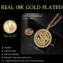 LOYALLOOK 2PCS 18K Gold Plated Chain with Dollar Sign Pendant Necklace Old School Hip Hop Rotatable Dollar Necklace 80s 90s Rapper Costume Big Chunky Turnover Punk Style Necklace