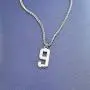 QeenseKc Sport Lucky Number 0-9 Necklace Jersey Number Initial Pendant Stainless Steel Jewelry 25mm High 3mm Wheat Chain QeenseKc Sport Lucky Number 0-9 Necklace Jersey Number Initial Pendant Stainless Steel Jewelry 25mm High 3mm Wheat Chain