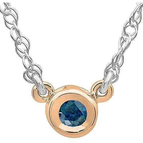 Dazzlingrock Collection 0.50 Carat (ctw) 14K Gold Round Blue Diamond Ladies Bezel Set Solitaire Pendant 1/2 CT Dazzlingrock Collection 0.50 Carat (ctw) 14K Gold Round Blue Diamond Ladies Bezel Set Solitaire Pendant 1/2 CT