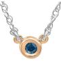 Dazzlingrock Collection 0.50 Carat (ctw) 14K Gold Round Blue Diamond Ladies Bezel Set Solitaire Pendant 1/2 CT