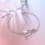 S925 Sterling Silver snowflake Infinity Cross Adjustable Link Bangle Bracelet for Women
