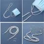 ZWGYS Mask Holder Face Mask Lanyard Eyeglass Chains for Women Eyeglass Holder Strap Eyeglass Lanyard with Clips Paperclip Chain Lanyard Pearl Shell Lanyard Lanyard for Kids Women 2 Pcs
