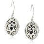 Sterling Silver Lapis Vintage Frame Cage-back Detail Drop Earrings