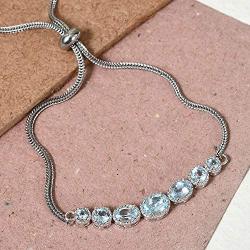 Shop LC Delivering Joy Oval Cubic Zirconia CZ Amethyst Tennis Bracelet for Women Cttw 2 Crystal Jewelry