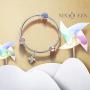 NINAQUEEN Valentines Day Charms Gifts Rainbow 925 Sterling Silver CZ Charms Bead, Fit for Bracelet and Necklace