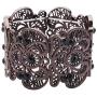 D EXCEED Womens Bohemian Lace Bracelet Vintage Filigree Cuff Bangle Bracelet Wide Stretch Rhinestone Bracelets for Ladies