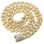 Halukakah Gold Chain for Men Iced Out,20MM Mens Gold Chain Miami 18k Real Gold Plated/Platinum White Gold Finish Choker Necklace Bracelet,Full Cz Diamond Cut Prong Set,Gift for Him