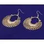 Touchstone''Tribal Bohemian Chic'' Indian Bollywood pretty fringes and floral theme ethnic south Indian Chandbali Moon bridal designer jewelry chandelier earrings for women