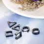 ORAZIO 3 Pairs Stainless Steel Triangle Square Round Hoop Earrings for Men Women Geometric Huggie Earrings Silver Tone Gold Tone Black