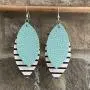 Cheetah Print Earrings for Women - 2-Layered Faux Leopard Leather Earrings Dangle Statement - Snake Print Danglers - Glitter & PU Leather - Set of Two - Mall of Style