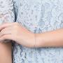 FANCIME White/Rose/Yellow Gold Plated 925 Sterling Silver Round CZ Cubic Zirconia Petite Station Simple Dainty Chain Bracelet for Women Girls, Length 7+1.2''