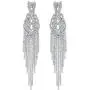 mecresh Silver Rhinestone Crystal Bridal Chandelier Long Tassels Dangle Earrings for Wedding mecresh Silver Rhinestone Crystal Bridal Chandelier Long Tassels Dangle Earrings for Wedding