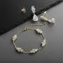 Mariell CZ Bridal Bracelet & Matching Earrings, 14K Gold Jewelry Set Adjustable Bracelet 7 ¼'' to 8 ¾'' Mariell CZ Bridal Bracelet & Matching Earrings, 14K Gold Jewelry Set Adjustable Bracelet 7 ¼'' to 8 ¾''