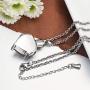 XIUDA Birthstone Crystal Urn Necklace Heart Memorial Keepsake Pendant Ash Holder Cremation Jewelry for Ashes