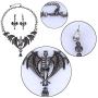 EVER FAITH Austrian Crystal Gothic Style Halloween Skull Bat Necklace Earrings Set