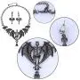 EVER FAITH Austrian Crystal Gothic Style Halloween Skull Bat Necklace Earrings Set EVER FAITH Austrian Crystal Gothic Style Halloween Skull Bat Necklace Earrings Set