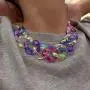 ELABEST Hip Hop Arcylic Necklace Colored Glaze Statement Choker Chunky Rhombus Link Chain Party Ball Nightclub Costume Jewelry for Women and Girls ELABEST Hip Hop Arcylic Necklace Colored Glaze Statement Choker Chunky Rhombus Link Chain Party Ball Nightclub Costume Jewelry for Women and Girls