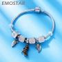 EMOSTAR Dice-Shaped Number 0-9 Charms and Poker 4-Suits Beads, 925 Sterling Silver Square Cube Charms with CZ fits European Women Bracelet, Idea Gifts for Birthday/Family/Lover
