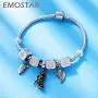 EMOSTAR Dice-Shaped Number 0-9 Charms and Poker 4-Suits Beads, 925 Sterling Silver Square Cube Charms with CZ fits European Women Bracelet, Idea Gifts for Birthday/Family/Lover
