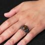 HZMAN Polished Natural Tiger Eye Stones Bat Ring for Men Women Stainless Steel Ring Wicca, Reiki, and Energy Crystal Healing Jewelry