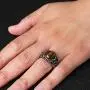 HZMAN Polished Natural Tiger Eye Stones Bat Ring for Men Women Stainless Steel Ring Wicca, Reiki, and Energy Crystal Healing Jewelry