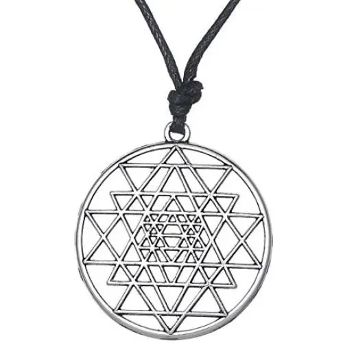 fishhook Hindu Sacred Geometry Symbol Sri Yantra Mandala Pendant Necklace fishhook Hindu Sacred Geometry Symbol Sri Yantra Mandala Pendant Necklace