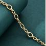 BUNSIKUNG Jewelry Womens 14K Gold Plated 316L Stainless Steel Link Chain Bracelet