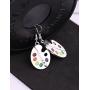 Trendy Enamel Artist Paint Palette and Brush Drop Earrings Gifts Jewelry for Women & Girls